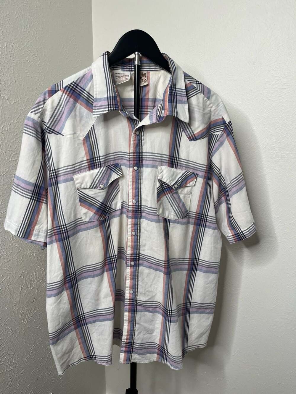 Western Frontier Plaid Pearl Snap Short Sleeve Western Shirt Cowboy Rodeo